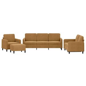 vidaXL Ensemble de canap&eacute;s 4 pcs marron velours