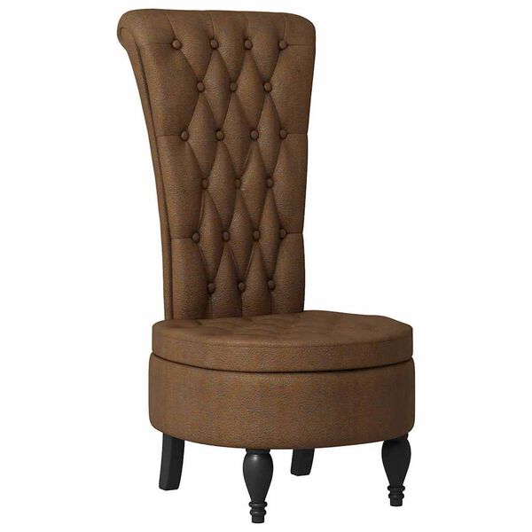vidaXL Fauteuil &agrave; pantoufle Marron 56,5 x 70 x 110 cm Simili daim