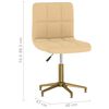 vidaXL Chaises pivotantes &agrave; manger lot de 4 cr&egrave;me velours