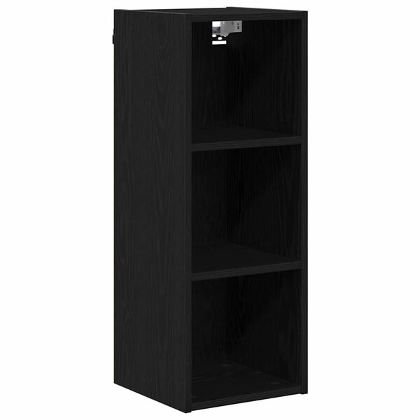 vidaXL Armoire suspendue avec stockage Ch&ecirc;ne noir 30 x 29,5 x 80 cm