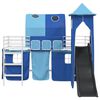 vidaXL Lit mezzanine pour enfants Blanc et Bleu 99,5 x 200 cm M&eacute;tал