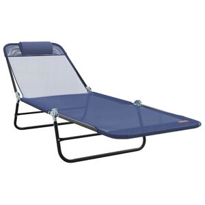 vidaXL Chaise longue pliante Bleu marine 182 x 55 x 85,5 cm Textilène