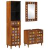 vidaXL Ensemble de mobilier de salle de bain avec tiroir 3 pcs Noyer