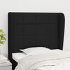 vidaXL T&ecirc;te de lit avec oreilles Noir 103x23x118/128 cm Tissu