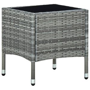 vidaXL Table de jardin Gris 40x40x45 cm R&eacute;sine tress&eacute;e