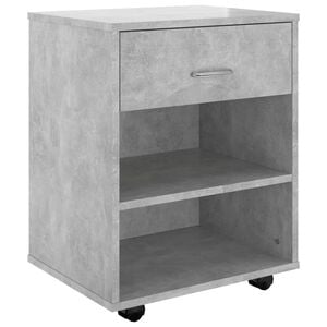 vidaXL Armoire &agrave; roulettes Gris b&eacute;ton 46x36x59 cm Bois d&rsquo;ing&eacute;nierie