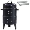 vidaXL Grill ext&eacute;rieur &Oslash; 40 x 80 cm Acier Noir
