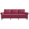 vidaXL Canap&eacute; &agrave; 3 places Rouge bordeaux 180 cm Velours