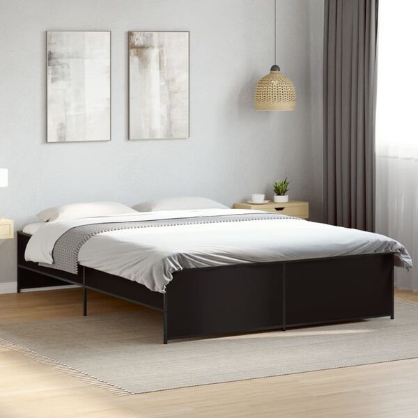 vidaXL Cadre de lit sans matelas noir 140x200 cm