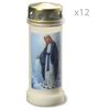 Bolsius Veilleuses de comm&eacute;moration avec couvercle 12 pcs Transparent