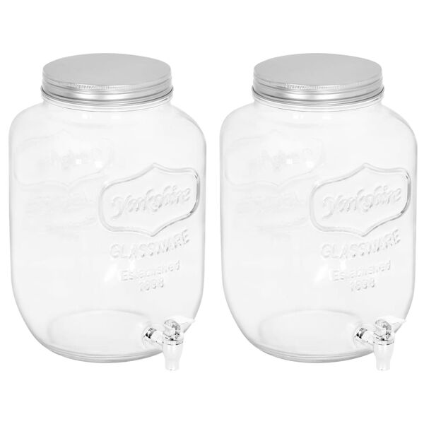 vidaXL Distributeurs de boissons 2 pcs 8050 ml Verre