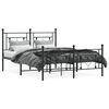 vidaXL Cadre de lit m&eacute;tal sans matelas avec pied de lit noir 140x190cm