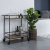 House Nordic Chariot de bar Avery 68x40x59 cm Naturel et noir