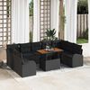 vidaXL Ensemble de canap&eacute; de jardin 10 pcs Noir Poly rotin