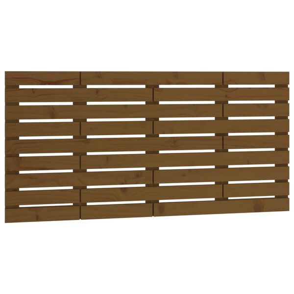 vidaXL T&ecirc;te de lit murale Marron miel 156x3x63 cm Bois massif de pin