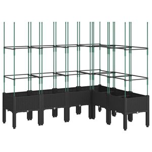 vidaXL Jardini&egrave;re avec treillis noir 160x120x142,5 cm PP