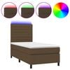 vidaXL Sommier &agrave; lattes de lit et matelas et LED Marron fonc&eacute; 90x200cm