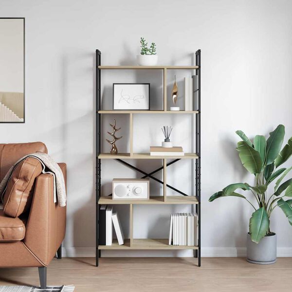 vidaXL &Eacute;tag&egrave;re Ch&ecirc;ne Sonoma 75 x 30 x 156 cm Bois d'ing&eacute;nierie