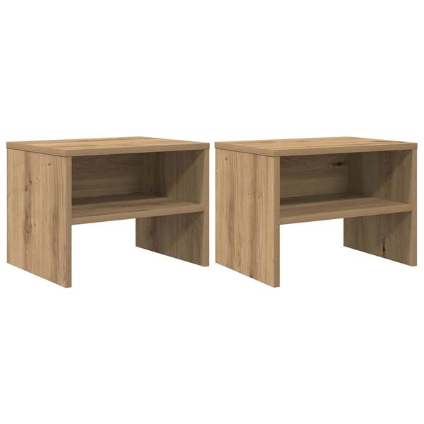 vidaXL Cabinet de chevet 2 pcs ch&ecirc;ne artisanal 40 x 40 x 30 cm