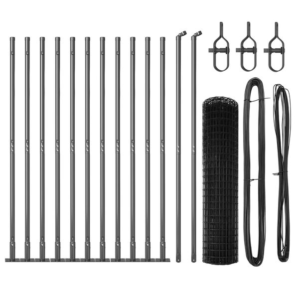 vidaXL Cl&ocirc;ture avec poteau Gris 1 x 25 m Acier et PVC
