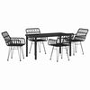 vidaXL Ensemble de salle &agrave; manger pour jardin 5 pc Noir