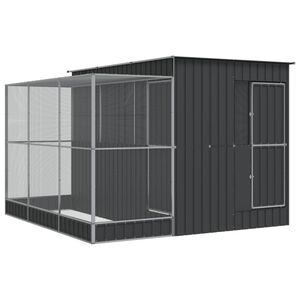 vidaXL Voli&egrave;re avec extension Argent 290x303x216 cm Acier