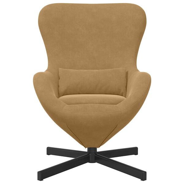 vidaXL Fauteuil œuf Marron 63 x 73 x 90 cm Velours