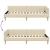 vidaXL Cadre de lit d'angle avec t&ecirc;te de lit Cr&egrave;me 90 x 190 cm tissu