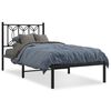 vidaXL Cadre de lit métal sans matelas avec tête de lit noir 75x190 cm