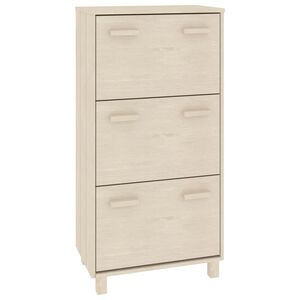 vidaXL Armoire &agrave; chaussures HAMAR Marron miel 59,5x35x117cm Pin massif