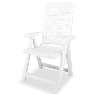 vidaXL Mobilier à manger d'extérieur 5 pcs Plastique Blanc