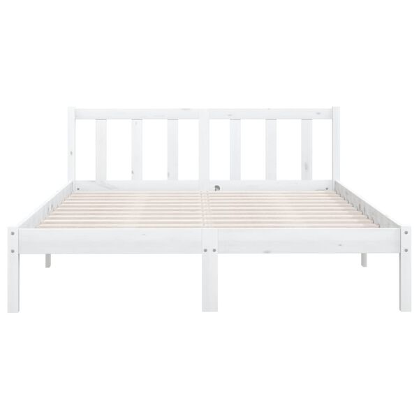 vidaXL Cadre de lit sans matelas blanc bois massif 140x190 cm