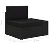 vidaXL Salon de jardin 6 pcs avec coussins Noir R&eacute;sine tress&eacute;e