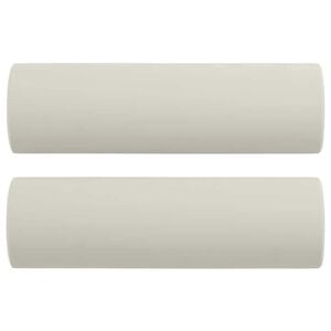vidaXL Coussins d&eacute;coratifs lot de 2 Cr&egrave;me &Oslash;15x50 cm Velours