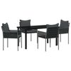 vidaXL Ensemble de salle &agrave; manger pour jardin 5 pc Noir et gris