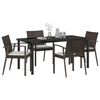 vidaXL Ensemble de salle &agrave; manger pour jardin 5 pcs Marron et Noir