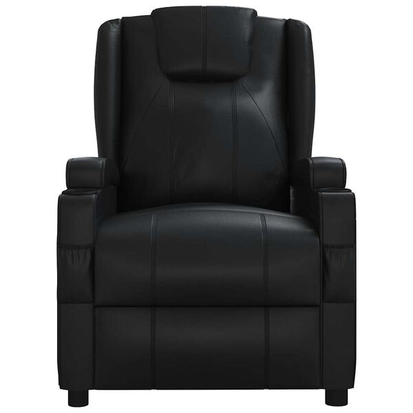 vidaXL Fauteuil inclinable Noir Similicuir