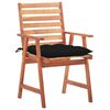 vidaXL Chaises &agrave; manger d'ext&eacute;rieur lot de 3 et coussins Acacia massif
