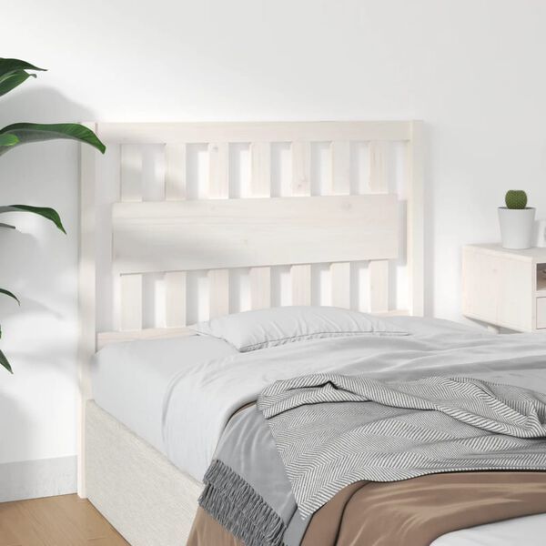 vidaXL T&ecirc;te de lit blanc 105,5x4x100 cm bois massif de pin