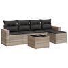 vidaXL Salon de jardin 6 pcs avec coussins gris clair r&eacute;sine tress&eacute;e