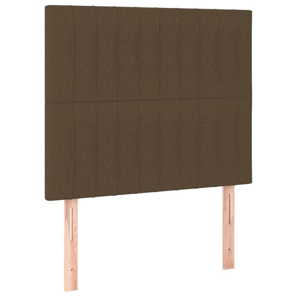 vidaXL T&ecirc;te de lit Marron fonc&eacute; 90x5x118/128 cm Tissu