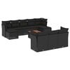 vidaXL Salon de jardin 11 pcs avec coussins noir r&eacute;sine tress&eacute;e