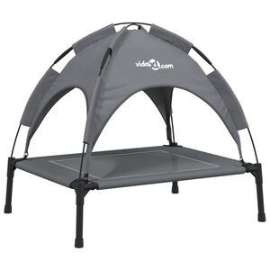 vidaXL Lit pour chien avec auvent anthracite tissu Oxford et acier