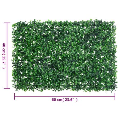  vidaXL Clôture à feuilles d'arbustes artificiels 24 pcs Vert 40x60 cm