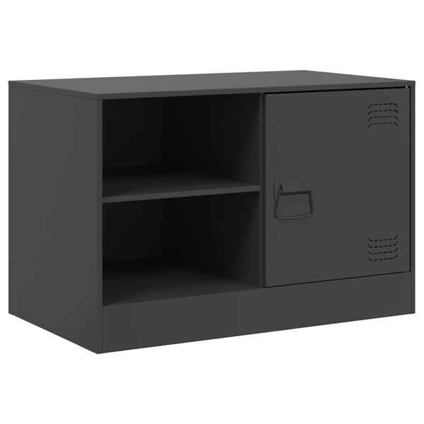 vidaXL Meuble TV noir 67x39x44 cm acier