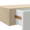 vidaXL &Eacute;tag&egrave;re murale &agrave; tiroirs Ch&ecirc;ne et blanc 60 x 23,5 x 10 cm MDF