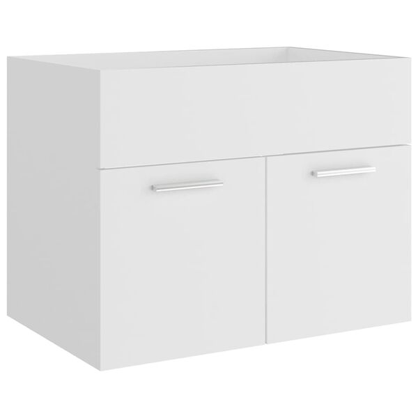 vidaXL Ensemble de meubles de salle de bain Blanc Bois d'ing&eacute;nierie
