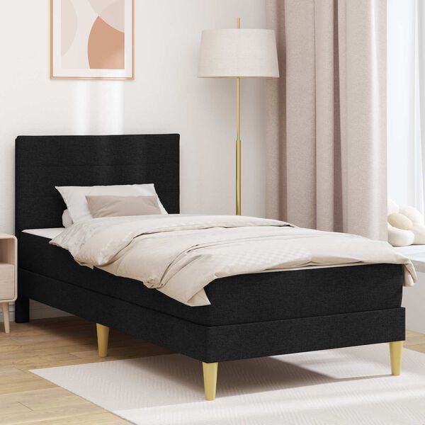 vidaXL Cadre de lit Noir 90 x 200 cm Polyester