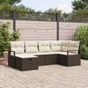 vidaXL Ensemble de canap&eacute; de jardin 6 pcs Marron Poly rotin