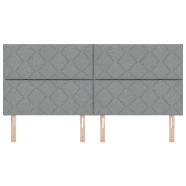 vidaXL T&ecirc;te de lit Gris clair 200 cm tissu